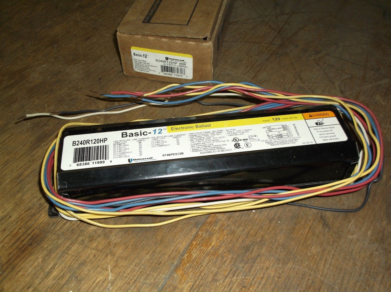 ILUMINACION UNIVERSAL TECHNOLOGIES BASIC-12 BALASTO ELECTRONICO B240R120HP